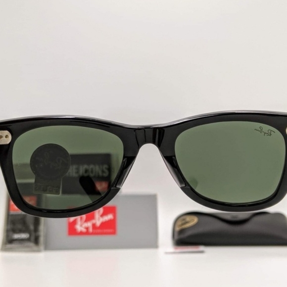 LIKE NEW RayBan Wayfarer RB2140 Black Ray ban sunglasses - Picture 6 of 16
